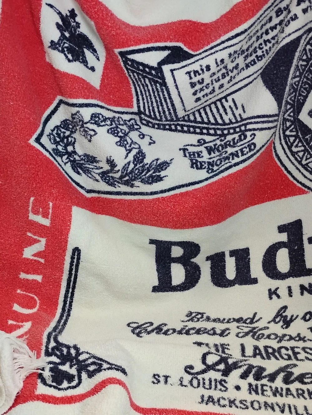 Vintage 1990’s Budweiser Beer Towel  Read Description!!!